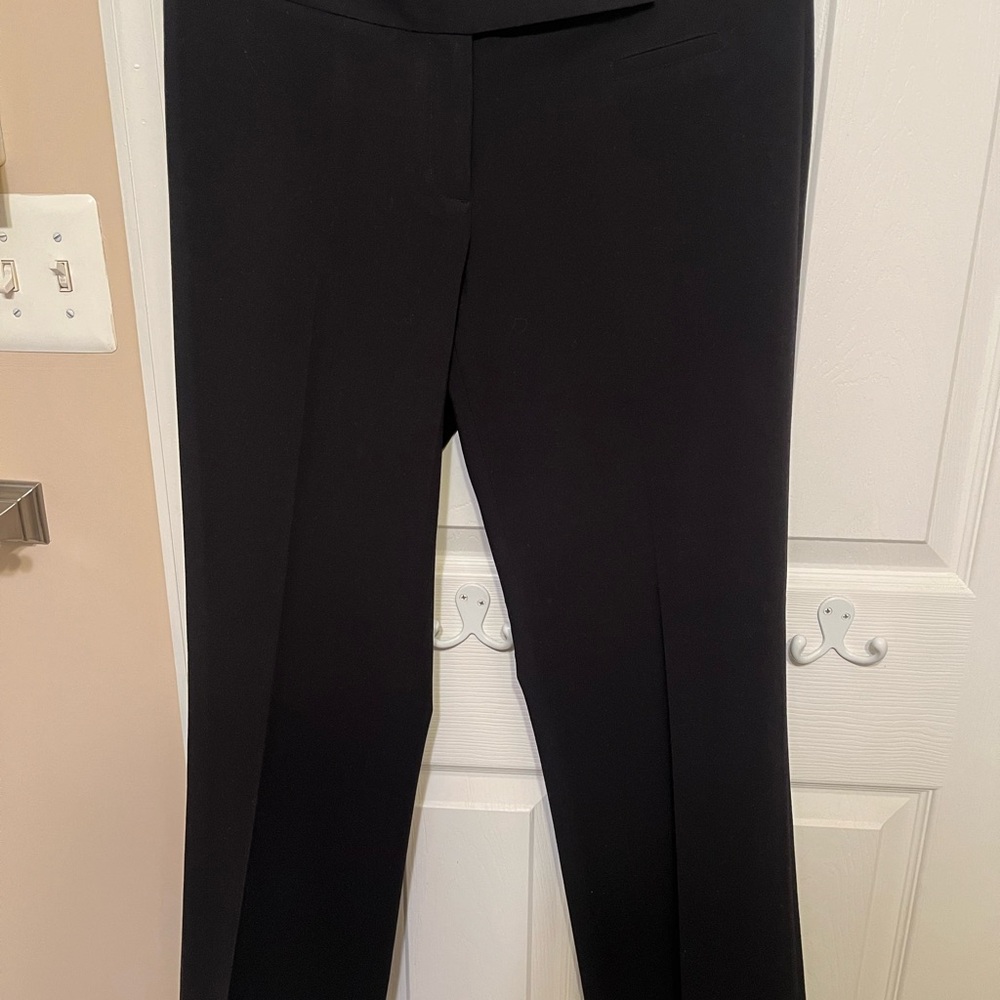 Christopher Blue Black Trousers with purple waistband lining.